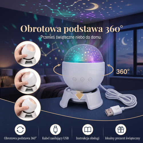 Projektor świąteczny 360° – magiczne wzory na cały pokój
