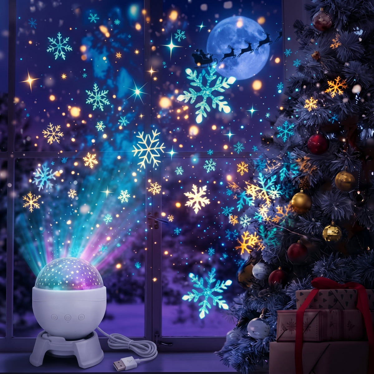 360° Christmas projector – magical patterns for the whole room